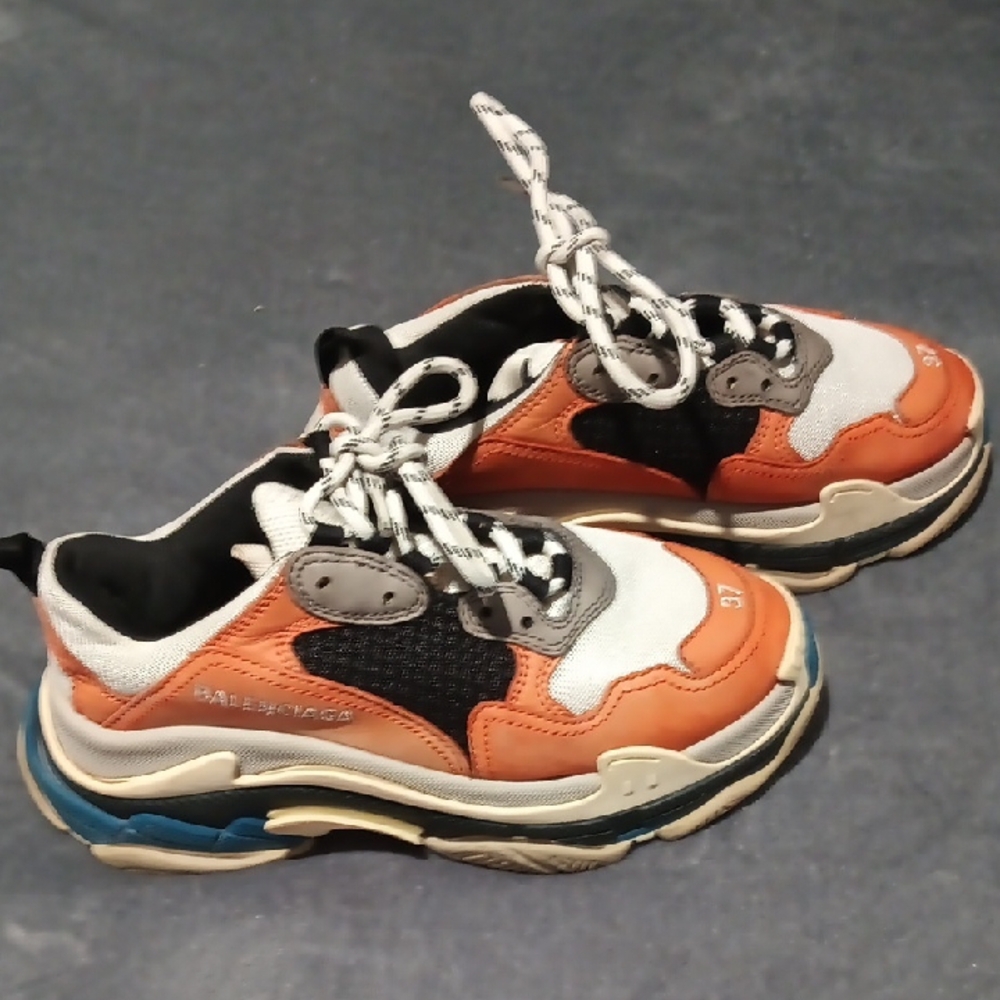 Balenciaga Orange and Black Retro-Inspired Sneakers